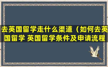 去英国留学走什么渠道（如何去英国留学 英国留学条件及申请流程）